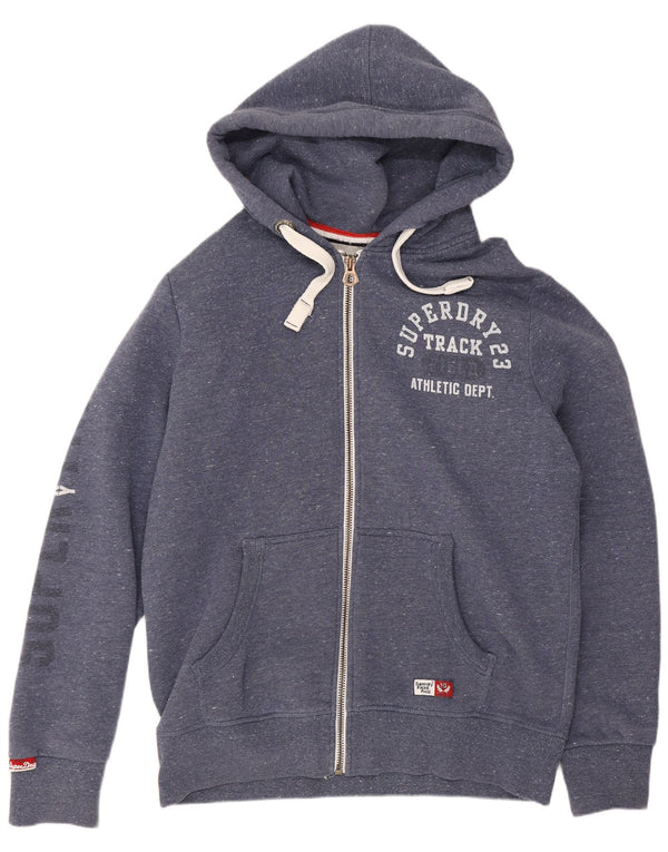 Мужской свитер с капюшоном на молнии Superdry 2XL, синий в крапинку, хлопок
