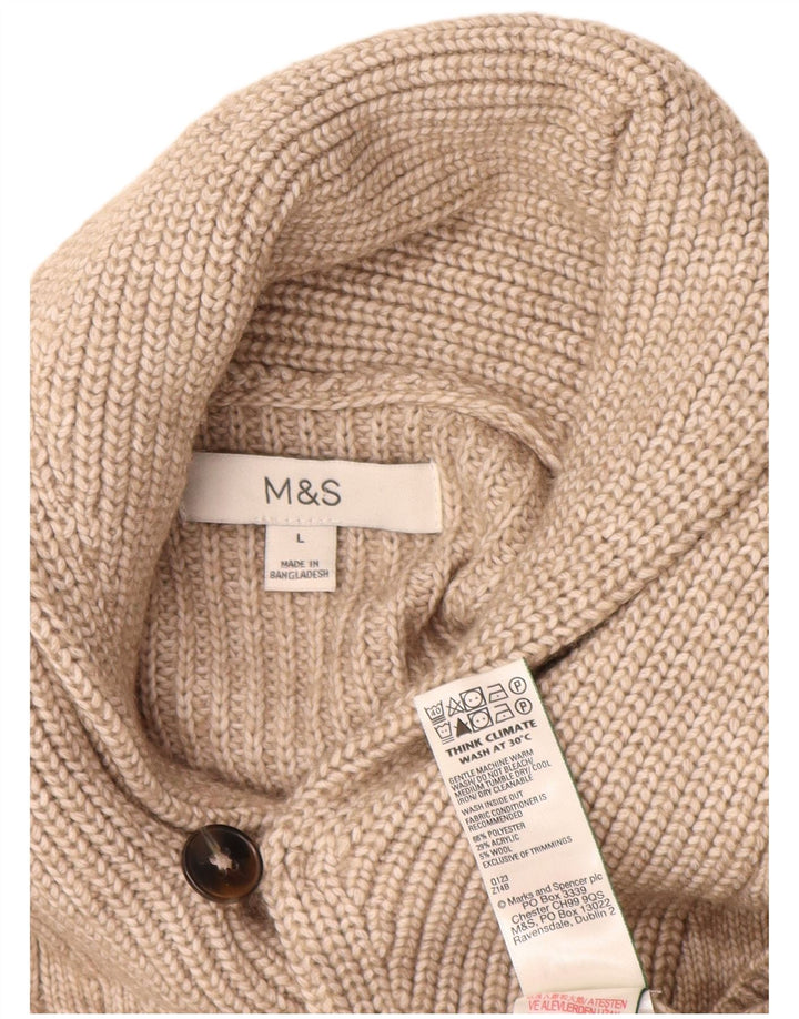Мужской кардиган Marks & Spencer, большой бежевый полиэстер