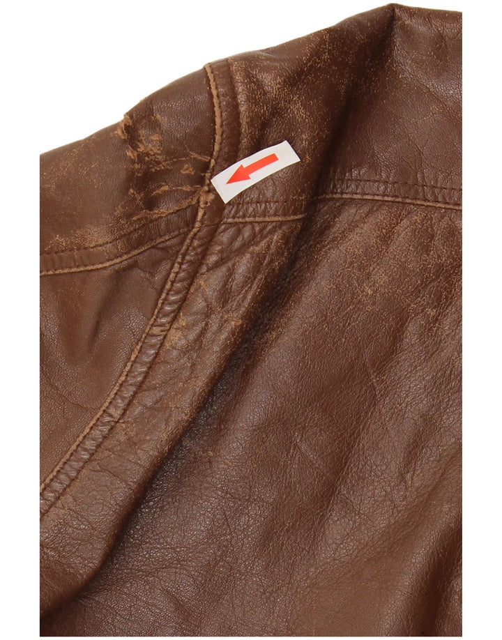 Винтажная мужская кожаная куртка IT 48 Medium Brown Leather