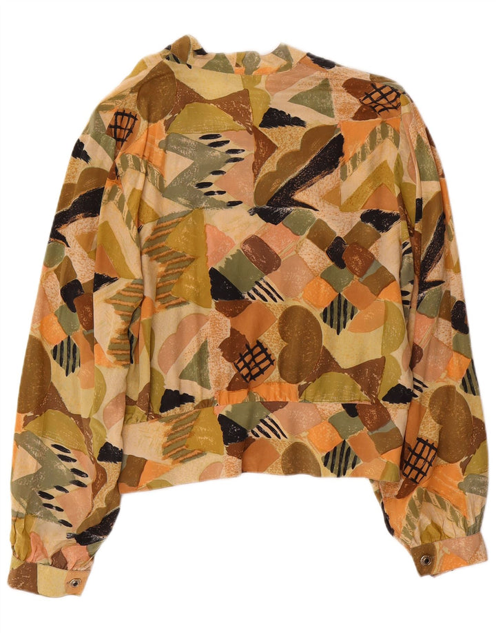 Женская укороченная блузка-рубашка VINTAGE IT 44, средний разноцветный с геометрическим узором