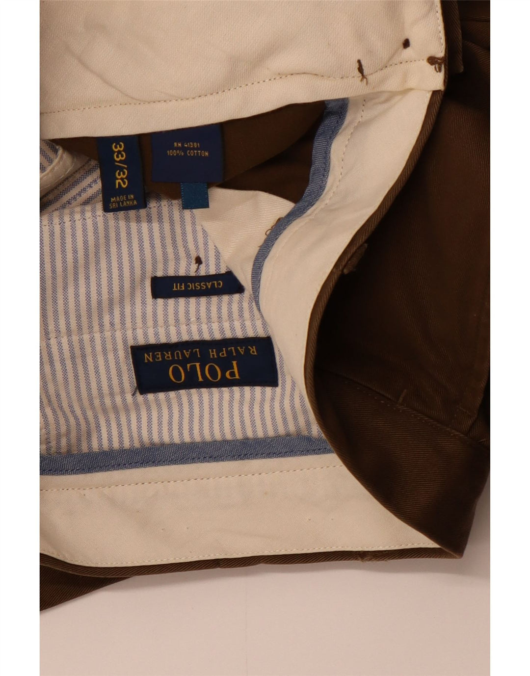 Мужские прямые брюки чинос POLO RALPH LAUREN W33 L32 коричневые