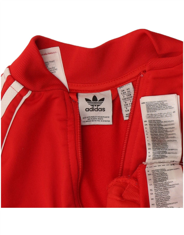 Спортивный костюм Adidas для девочек, верхняя куртка 7-8 лет, красный полиэстер