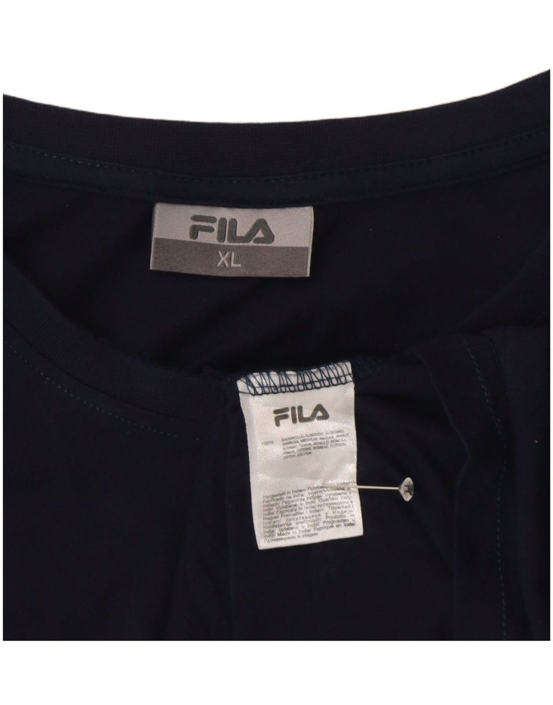 Мужская футболка Fila Top XL из хлопка темно-синего цвета