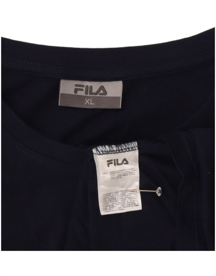 Мужская футболка Fila Top XL из хлопка темно-синего цвета