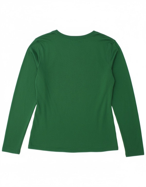 Женский топ Nike Dri Fit с длинным рукавом UK 14, средний зеленый полиэстер