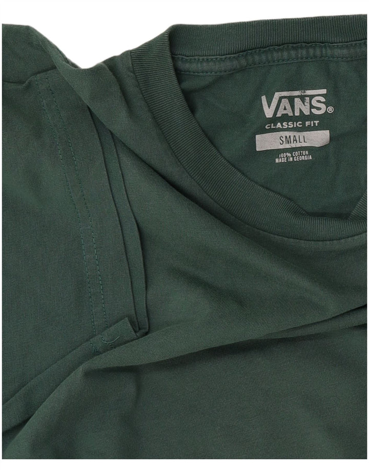 Мужская футболка классического кроя Vans, маленький зеленый хлопковый топ