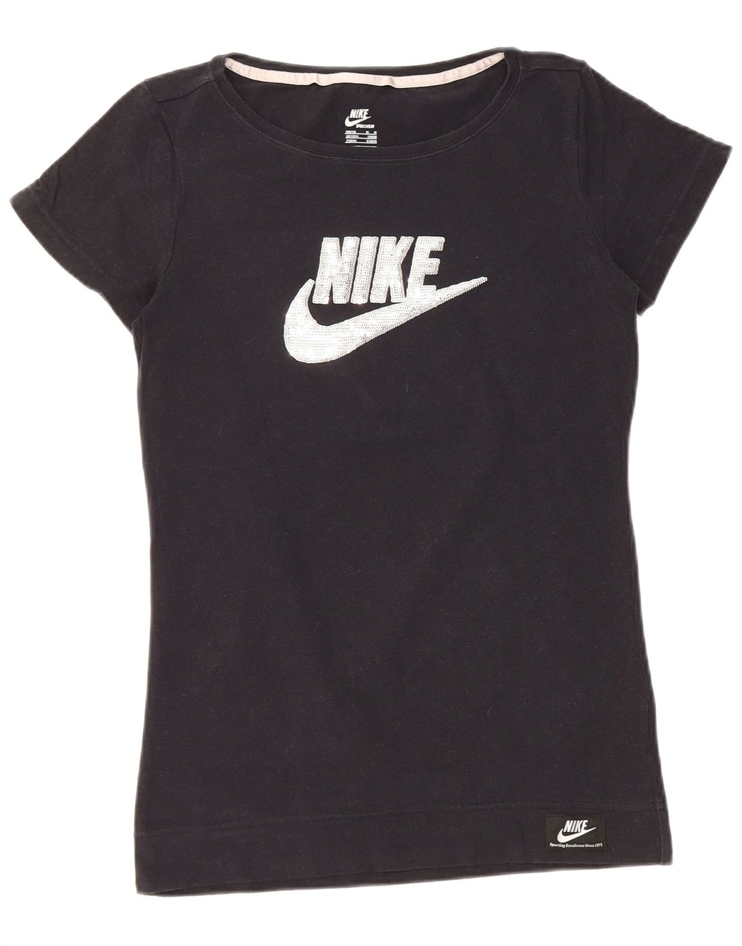 Женская футболка с рисунком NIKE UK 12/14, средний черный