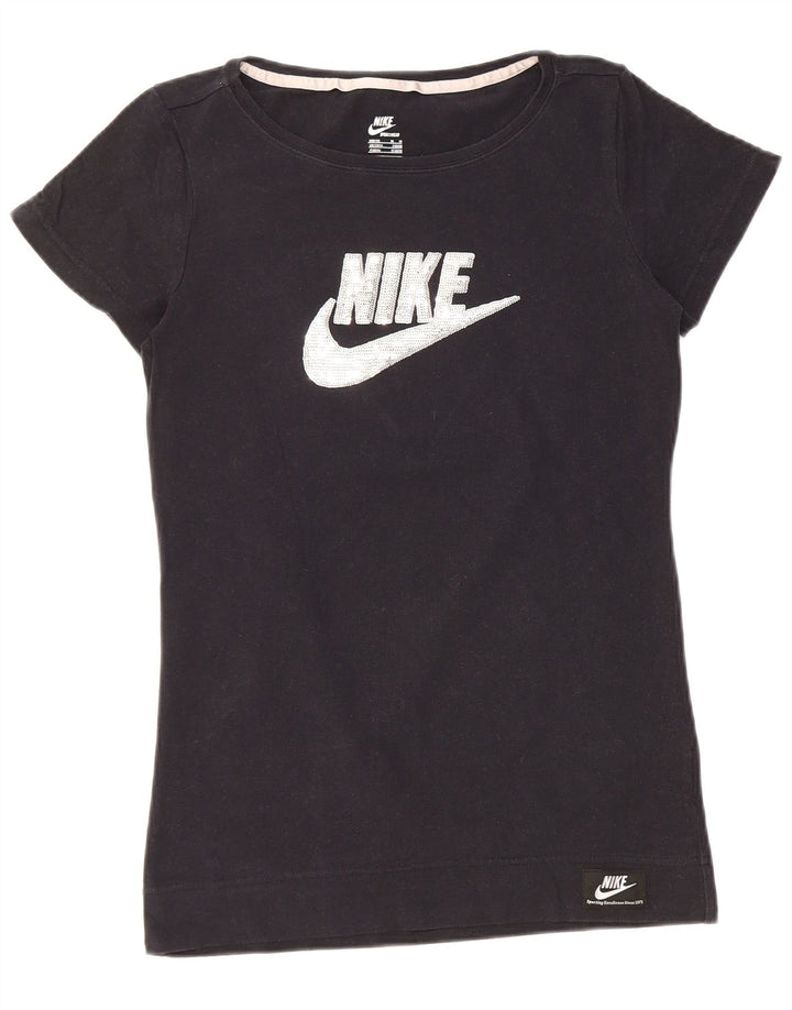 Женская футболка с рисунком NIKE UK 12/14, средний черный