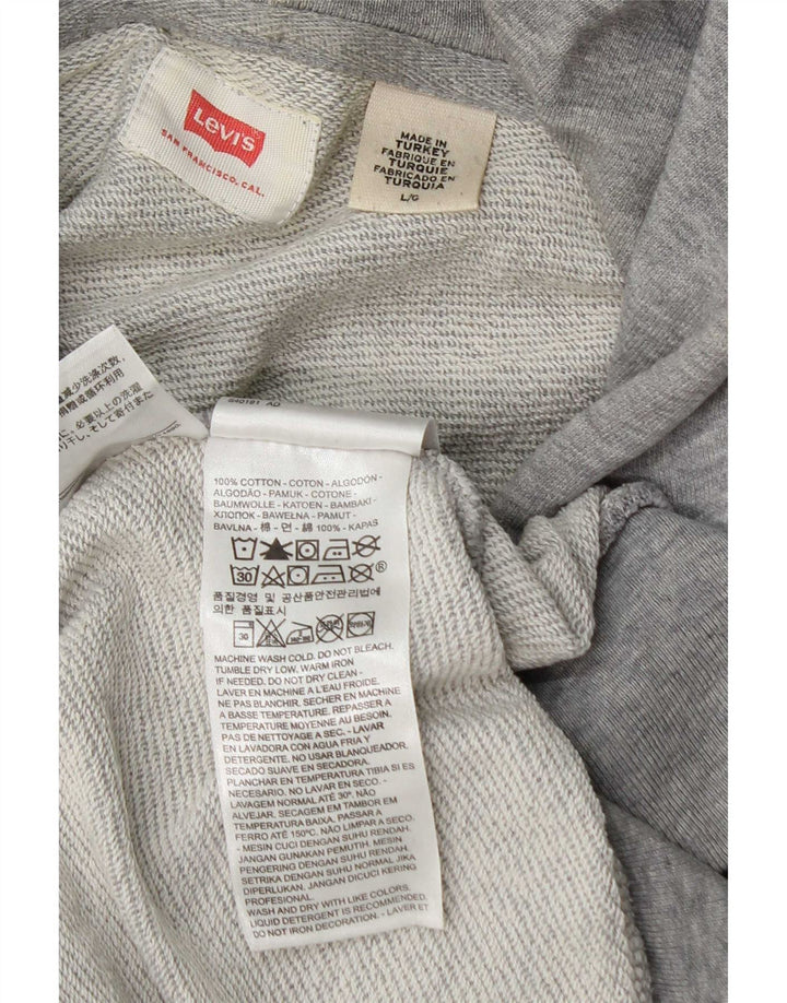 Мужской джемпер с капюшоном Levi's, большой серый, хлопковый