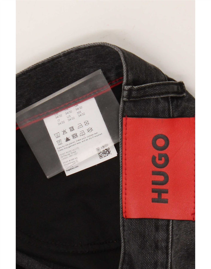 Мужские прямые джинсы Hugo Boss W34 L27, серый хлопок