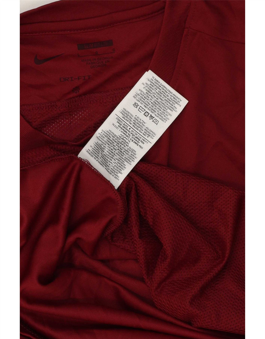 Мужская футболка Nike Dri Fit Slim Top большого размера из полиэстера бордового цвета