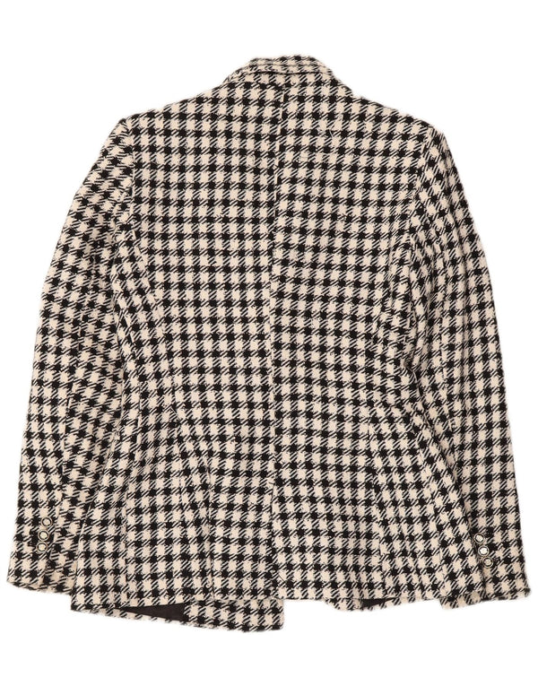 Женский двубортный пиджак Zara UK 6 XS, черный полиэстер в мелкую клетку