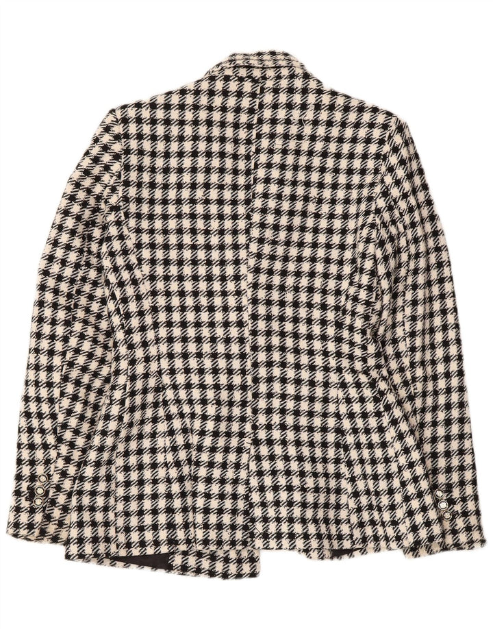Женский двубортный пиджак Zara UK 6 XS, черный полиэстер в мелкую клетку