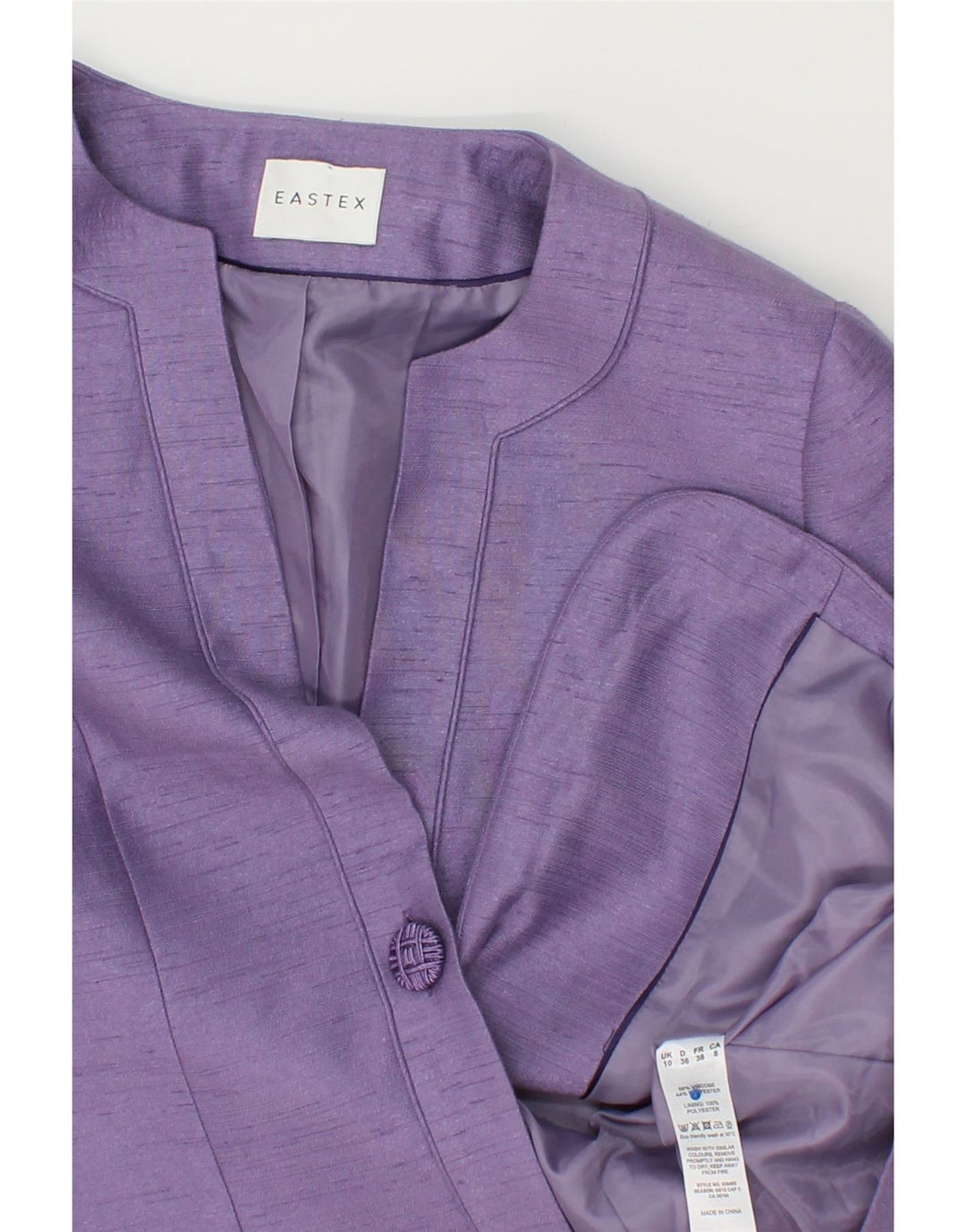 EASTEX Womens 1 Button 3/4 Sleeve Blazer Jacket UK 10 Small  Purple Vintage Eastex and Second-Hand Eastex from Messina Hembry 