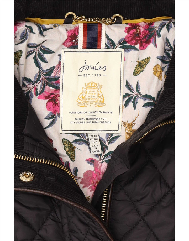 Женская стеганая куртка Joules UK 12 Medium Black Полиамид