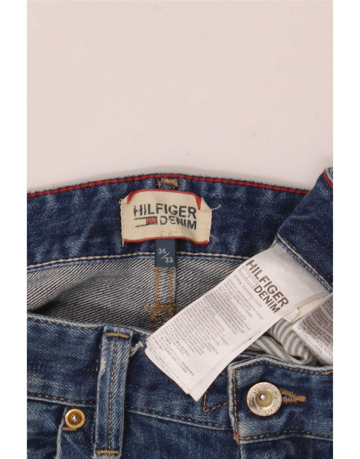 Мужские потертые узкие джинсы Tommy Hilfiger W34 L32, синий хлопок