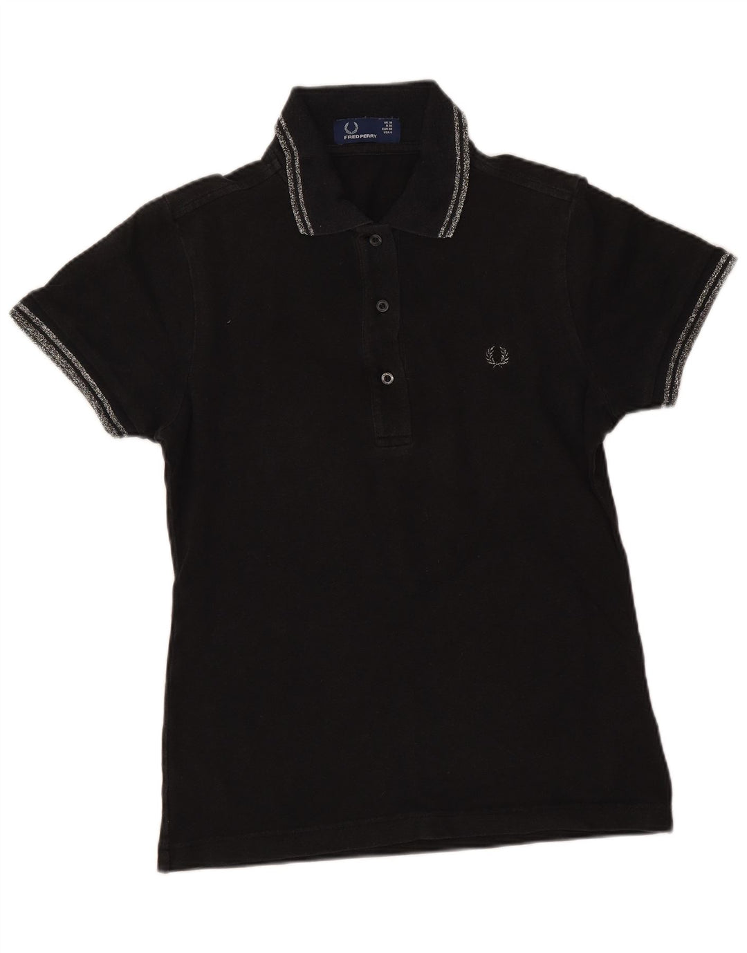 Женская рубашка-поло Fred Perry UK 10, маленькая, черный хлопок