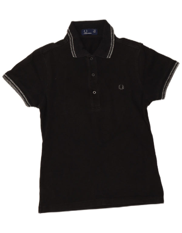 Женская рубашка-поло Fred Perry UK 10, маленькая, черный хлопок