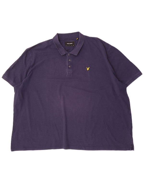 Мужская рубашка-поло Lyle & Scott 5XL темно-синяя, хлопок