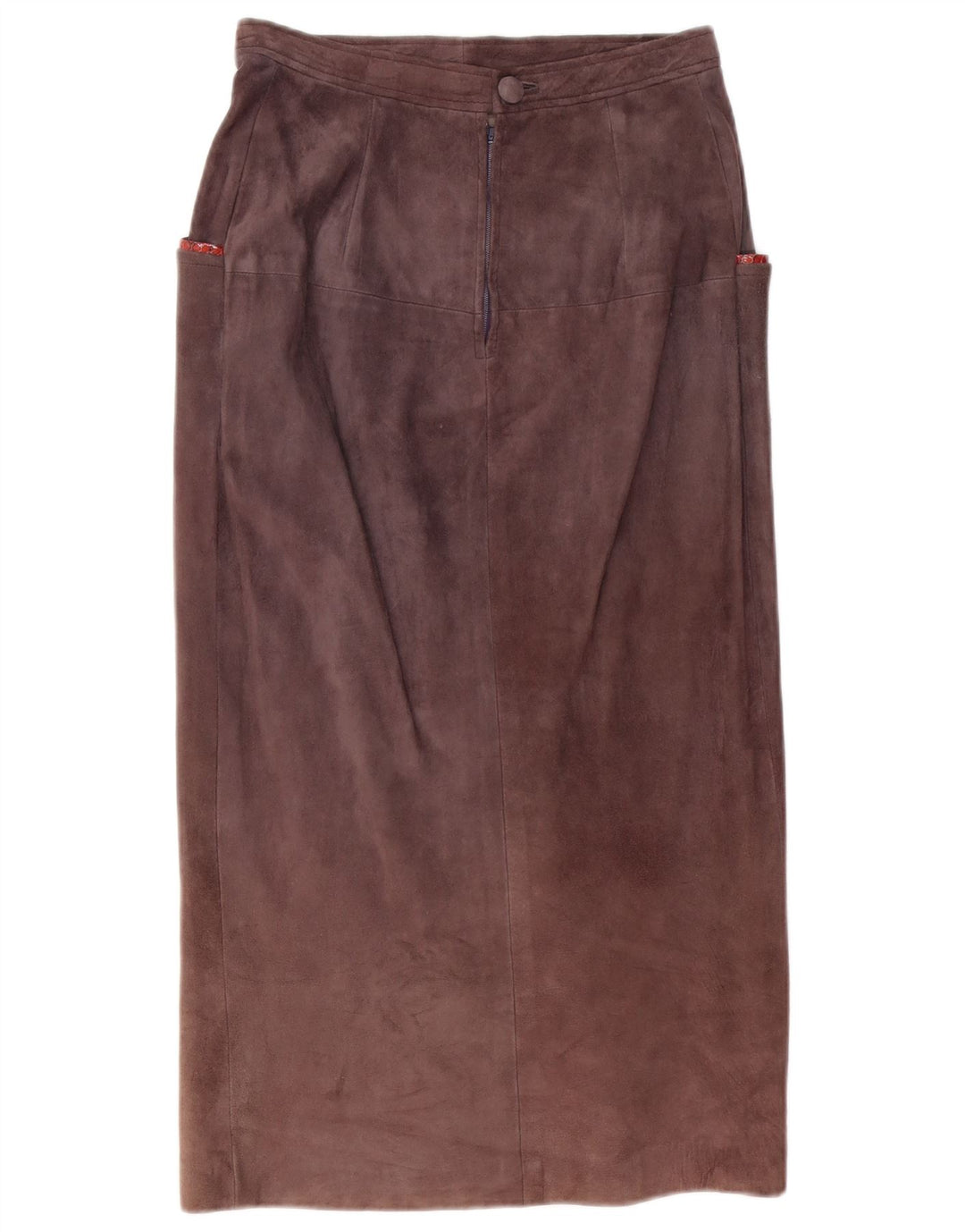 Винтажная женская замшевая юбка среднего размера W28 фиолетовая