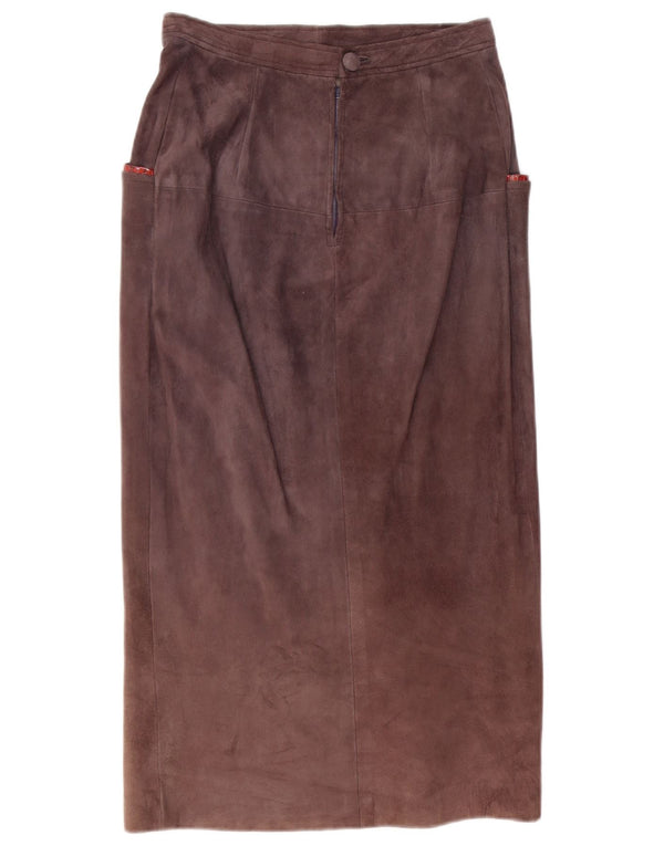 Винтажная женская замшевая юбка среднего размера W28 фиолетовая