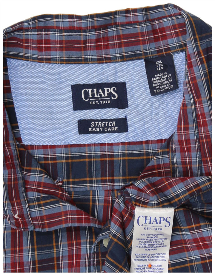 Мужская рубашка CHAPS Easy Care 2XL темно-синяя в клетку