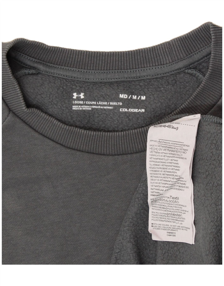 UNDER ARMOUR Mens Cold Gear Sweatshirt Jumper Medium Grey Cotton Vintage Under Armour and Second-Hand Under Armour from Messina Hembry 