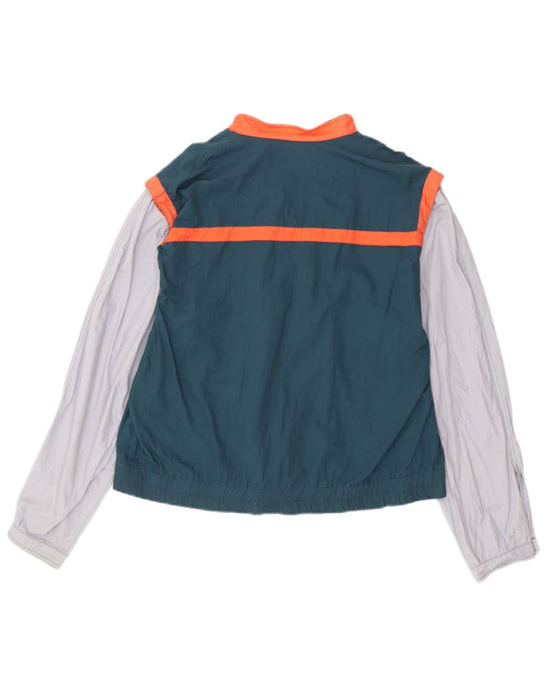 Женский бомбер VINTAGE UK 18 XL, зеленый с цветными блоками