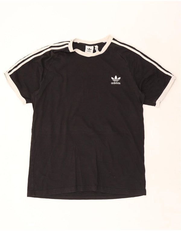 Мужская футболка Adidas Top XL черная, хлопок с цветными блоками