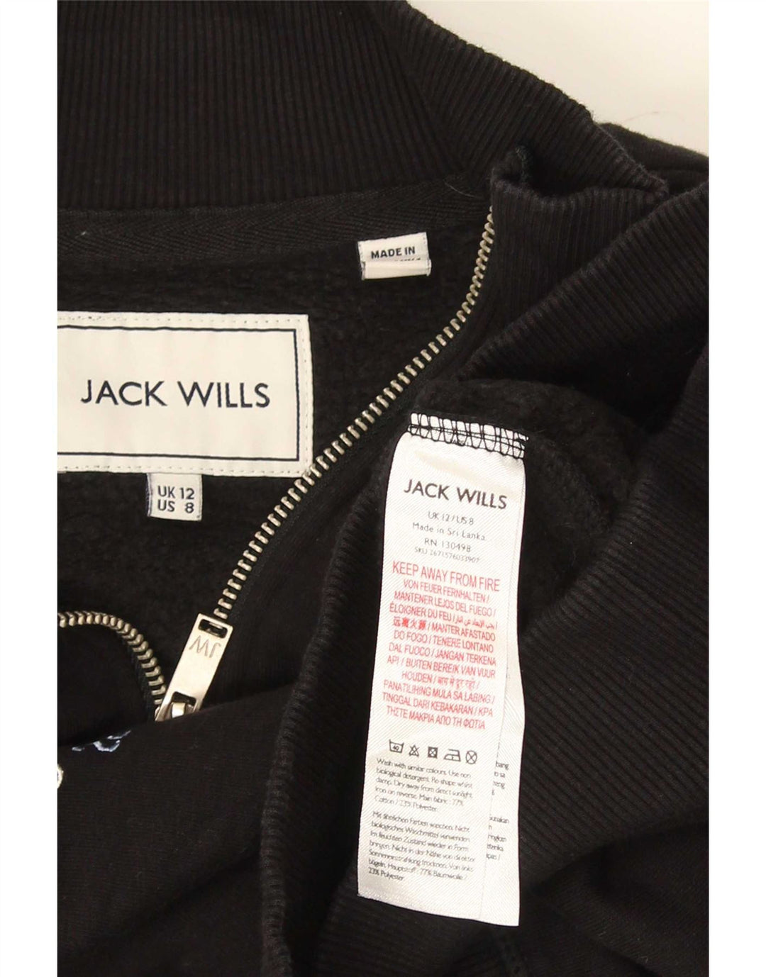 Женский свитер оверсайз с рисунком Jack Wills UK 12, средний черный