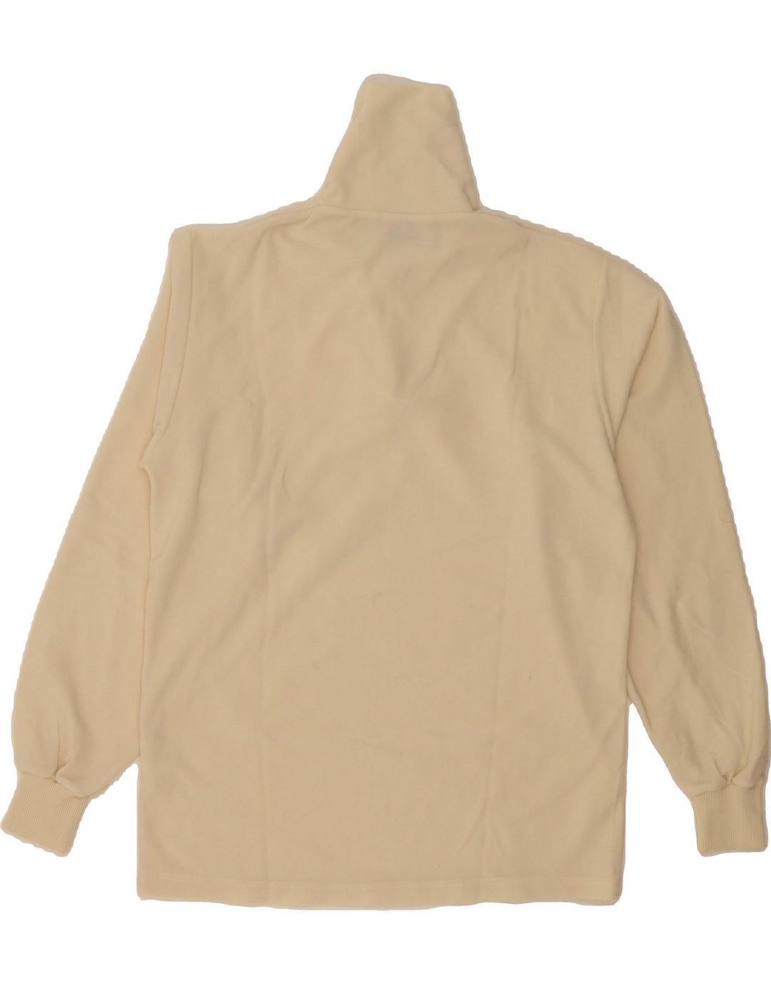 CONTE OF FLORENCE Mens Zip Neck Fleece Jumper Medium Off White Polyester Vintage Conte of Florence and Second-Hand Conte of Florence from Messina Hembry 