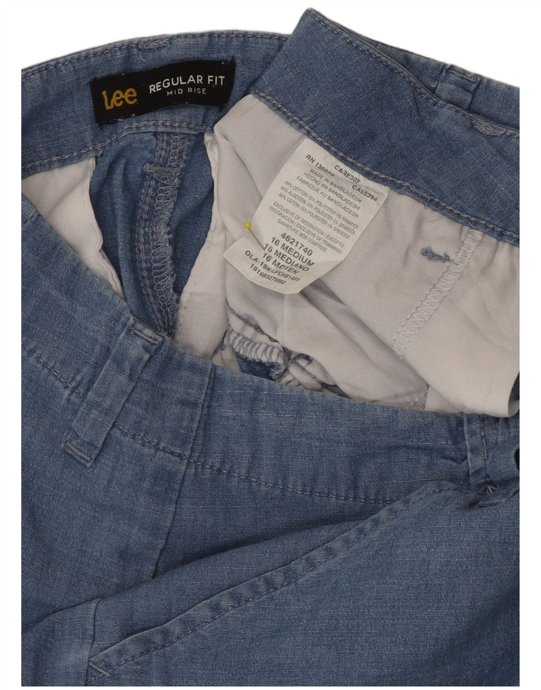 Женские повседневные шорты LEE стандартного кроя со средней посадкой, США 16, 2XL, W36, синий хлопок