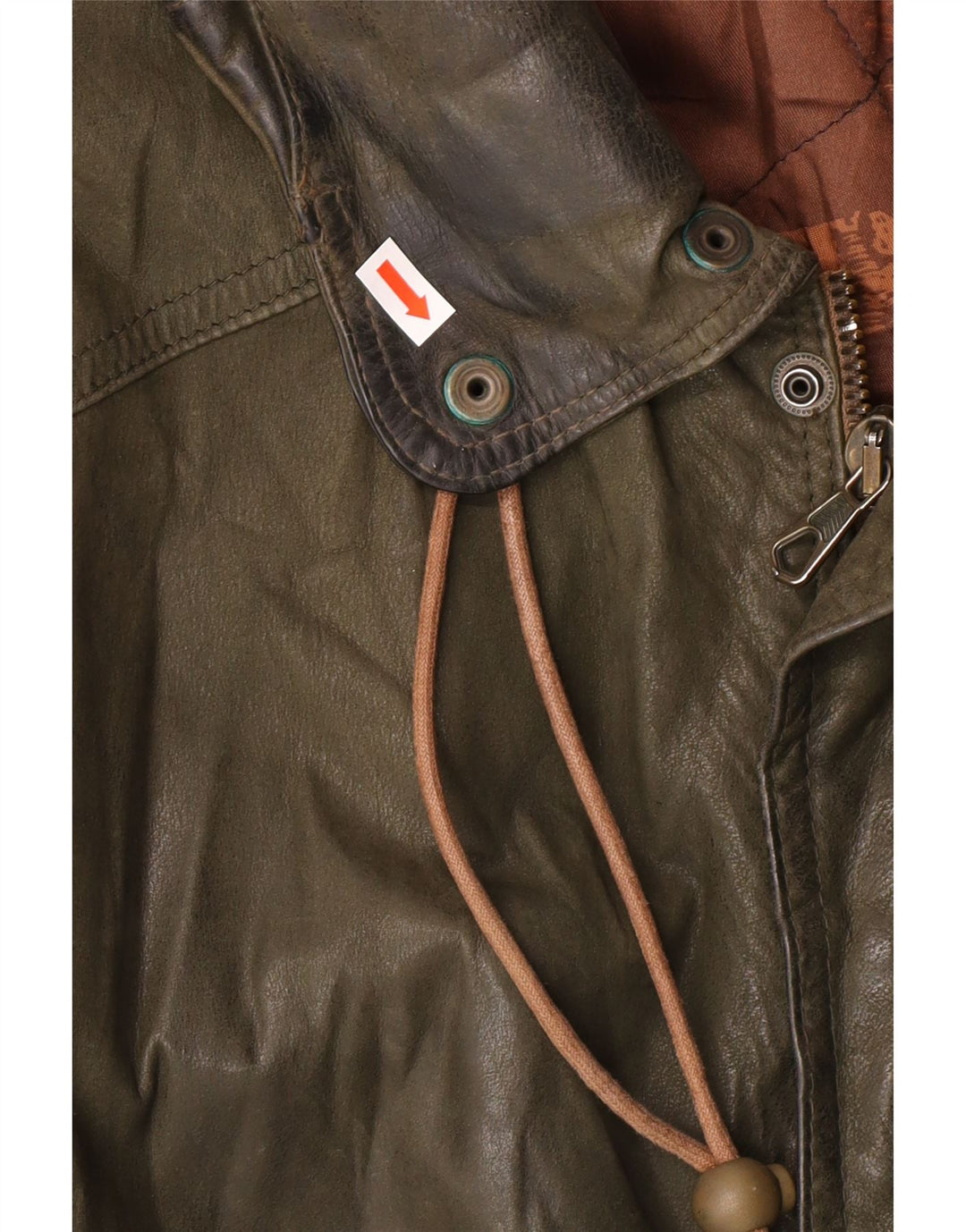 Винтажная мужская кожаная куртка IT 52 XL из кожи цвета хаки