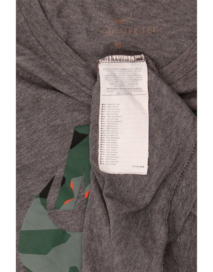 Мужская футболка с рисунком Nike Dri Fit, маленький серый хлопковый топ