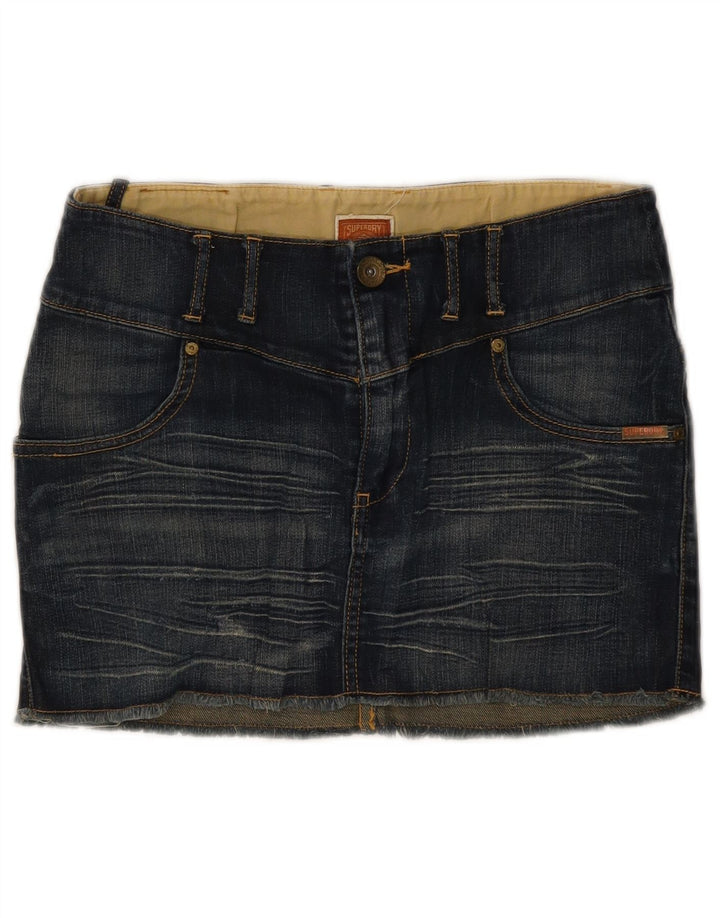 SUPERDRY Женская джинсовая мини-юбка W30, средний синий хлопок, хлопок