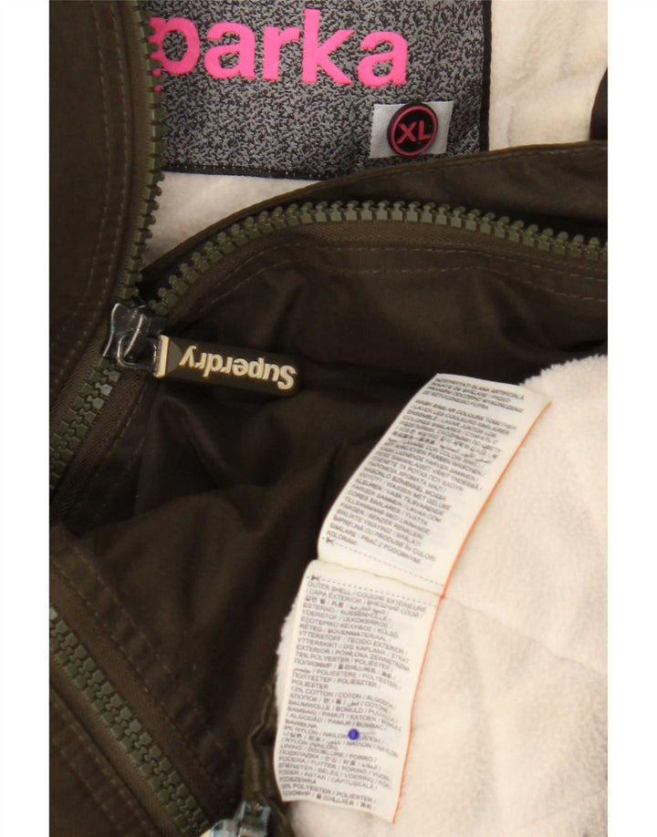 Женская ветровка с капюшоном Superdry UK 18 XL, полиэстер цвета хаки