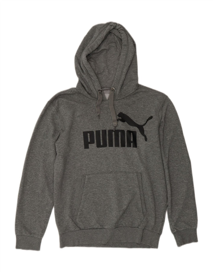 Мужской джемпер с капюшоном PUMA, маленький серый, полиэстер с крапинками