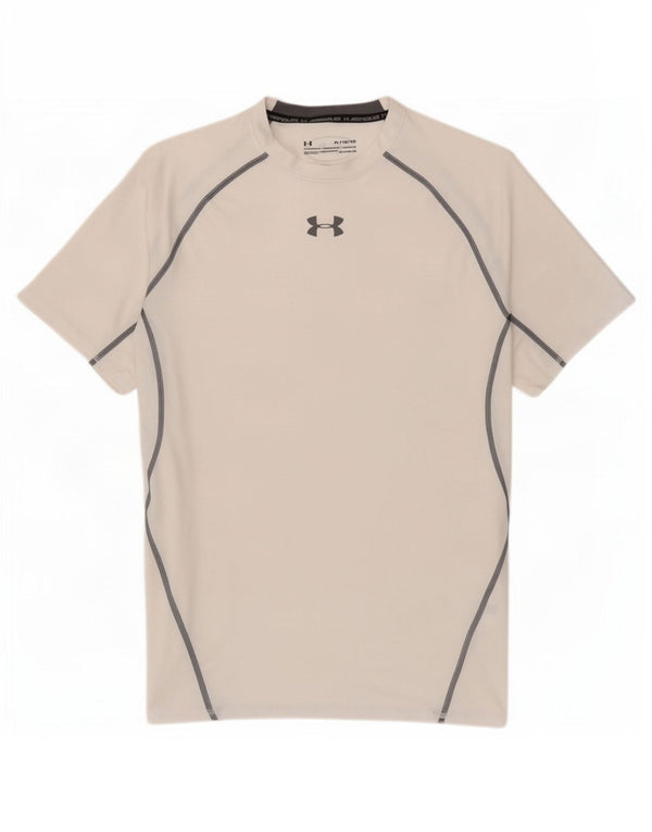 Мужская футболка Under Armour Heat Gear, верх XL, белый полиэстер с цветными блоками