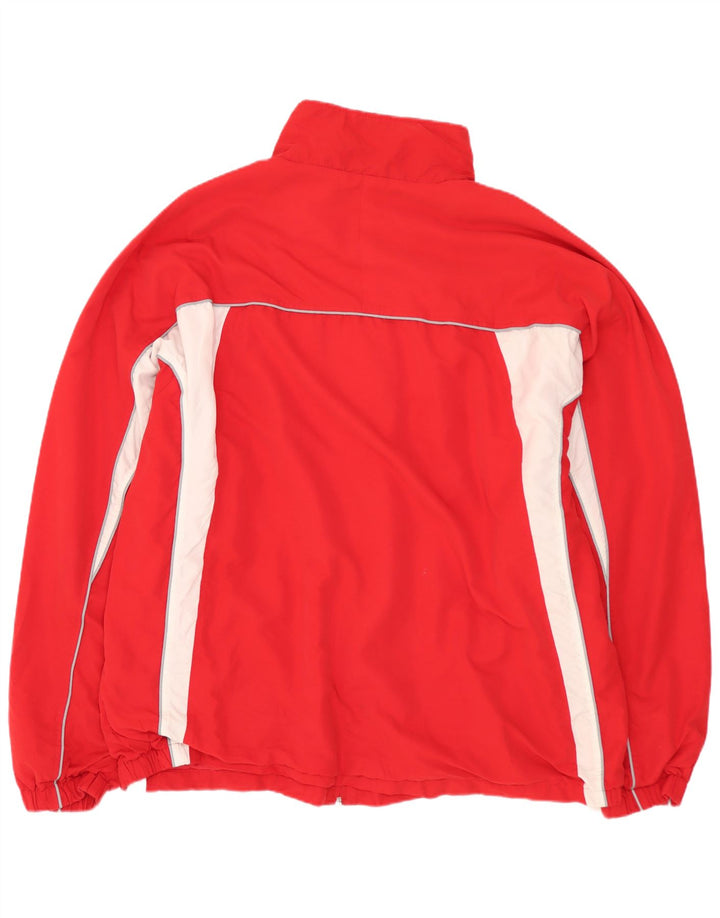 Мужской спортивный костюм ASICS с графическим рисунком, верхняя куртка 2XL, красный полиэстер с цветными блоками