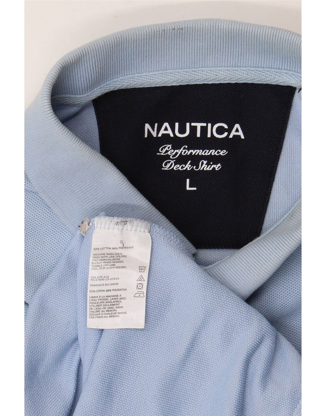 Мужская рубашка-поло Nautica, большая синяя хлопковая ткань