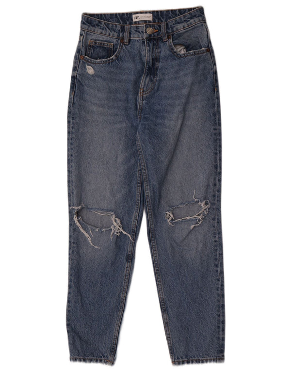 Женские зауженные джинсы Zara EU 36 XS W26 L27, синий хлопок