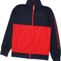 CONVERSE Boys Tracksuit Top Jacket 13-14 Years XL Navy Blue Colourblock Vintage Converse and Second-Hand Converse from Messina Hembry 