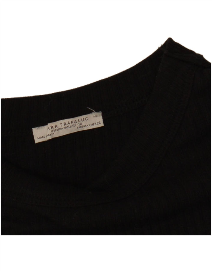 Женское облегающее платье с короткими рукавами Zara UK 10, маленькое черное