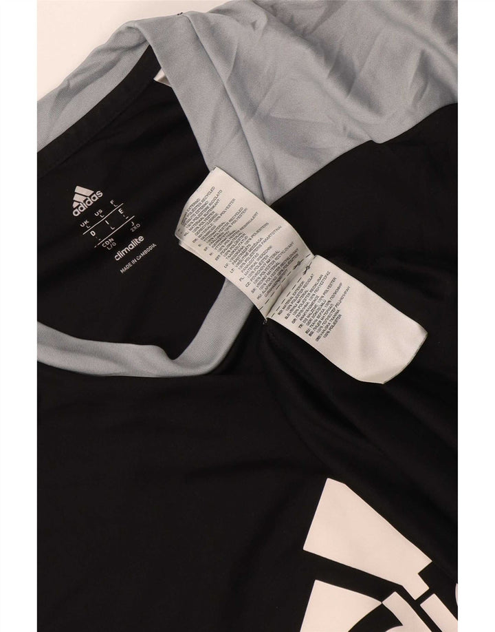 Мужская футболка Adidas Climalite с графическим рисунком, большой черный полиэстер с цветными блоками