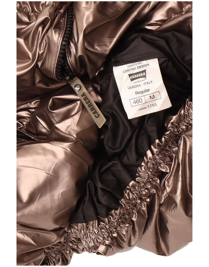 Женская укороченная стеганая куртка с капюшоном Carrera UK 14, средний золотой полиэстер