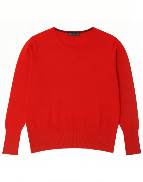 Женский джемпер с вырезом «лодочка» Marks & Spencer UK 22, 3XL, красный, вискоза