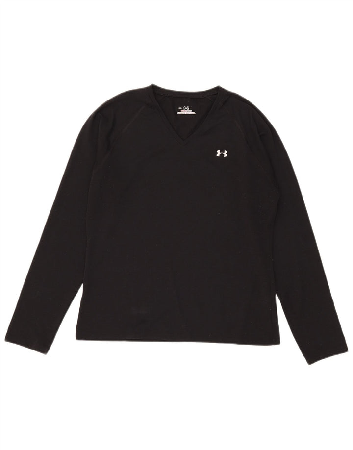 Женский топ Under Armour с длинным рукавом UK 12, средний черный полиэстер