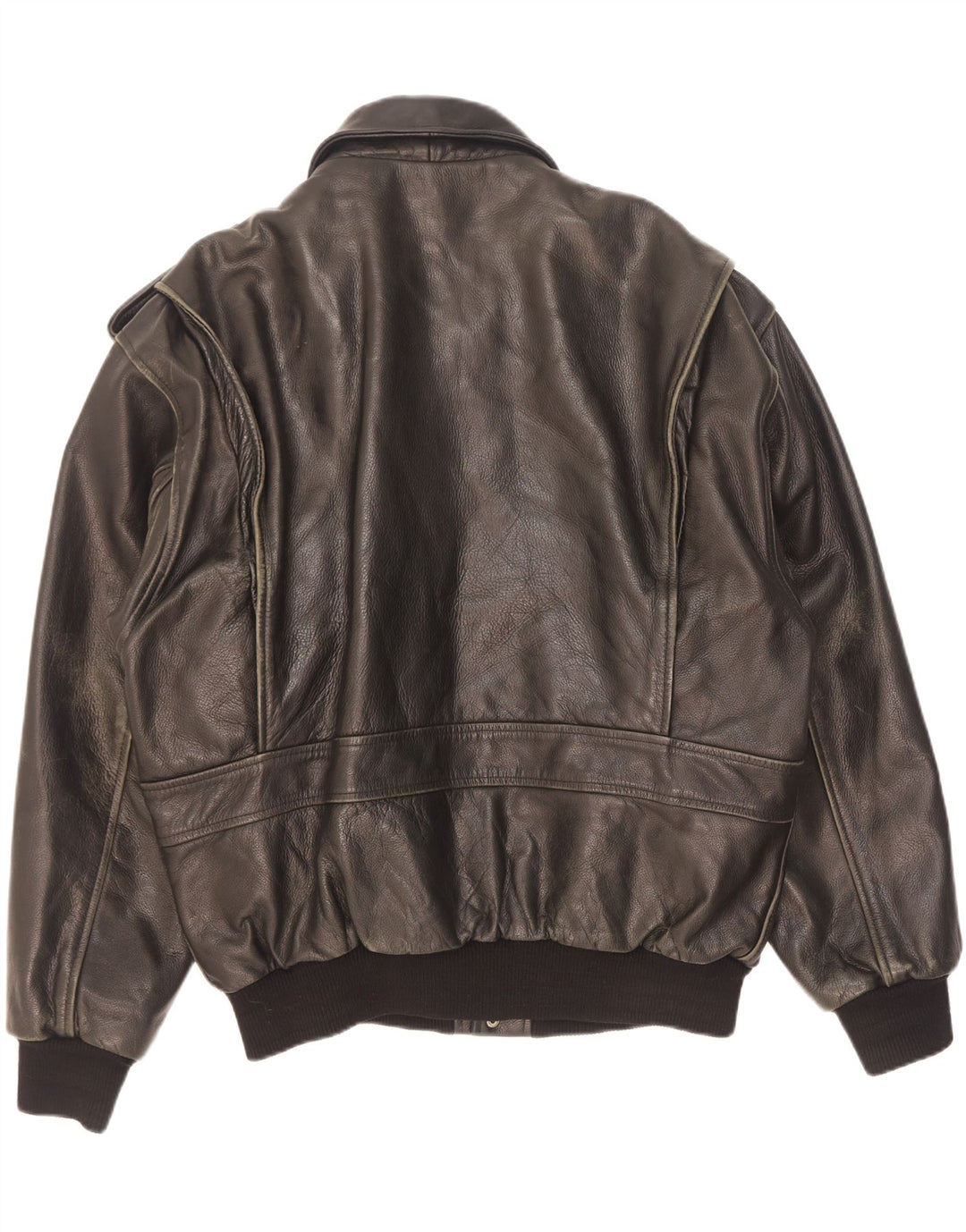 Винтажная мужская кожаная куртка в стиле милитари UK 42 XL, черная