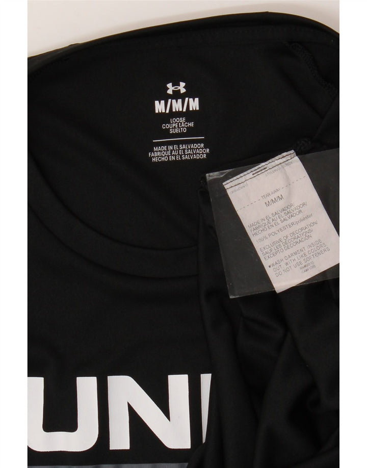 Мужская футболка с рисунком Under Armour, верх среднего размера, черный полиэстер