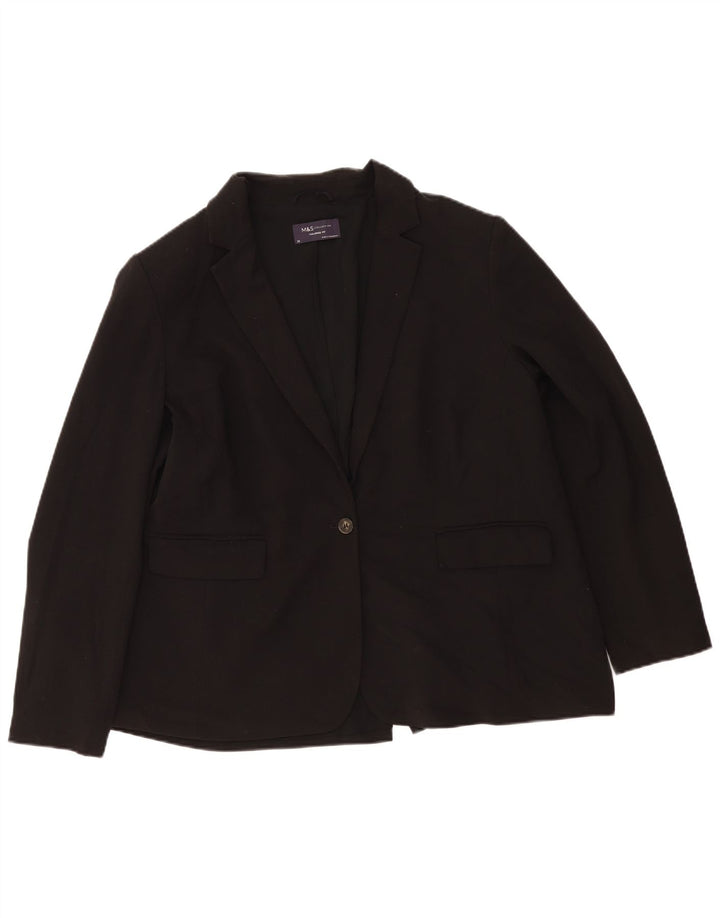Женский пиджак с 1 пуговицей Marks & Spencer, Великобритания 20, 2XL, черный